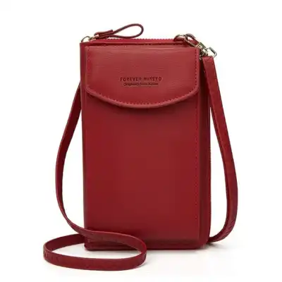 Women Fashion Letter Printed Crossbody Purse PU Leather Soft