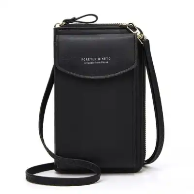 Women Fashion Letter Printed Crossbody Purse PU Leather Soft