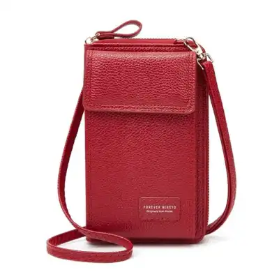 Women Fashion Solid Color Crossbody Purse with Zipper Closure