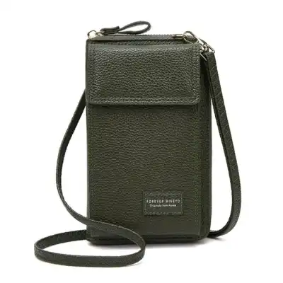 Women Fashion Solid Color Crossbody Purse with Zipper Closure