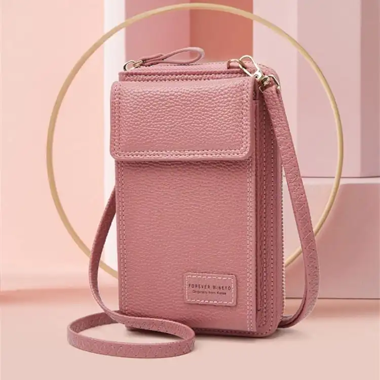 Women Fashion Solid Color Crossbody Purse with Zipper Closure