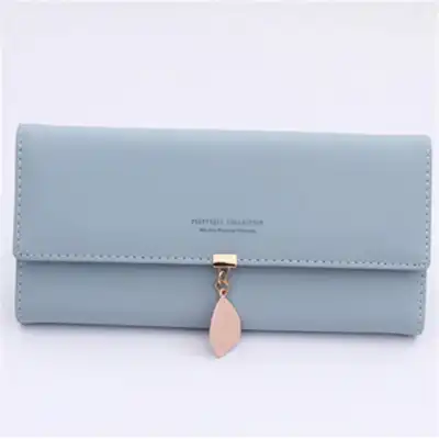 Women Simple Solid Color Letter Printed Trifold Purse
