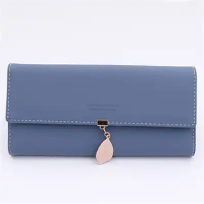 Women Simple Solid Color Letter Printed Trifold Purse