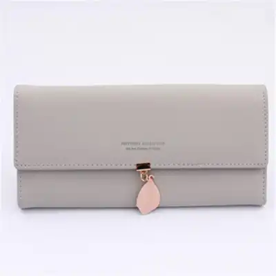 Women Simple Solid Color Letter Printed Trifold Purse