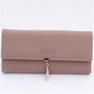 Women Simple Solid Color Letter Printed Trifold Purse