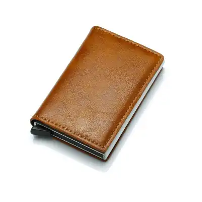 Men Fashion Solid Color Anti-Theft PU Wallet