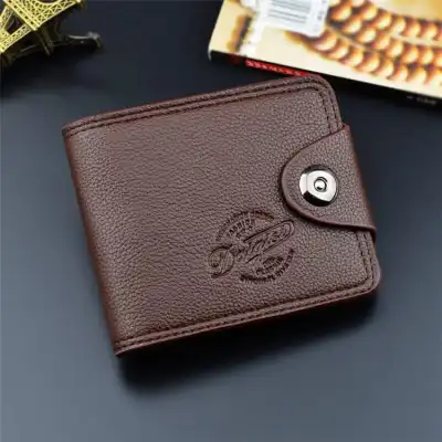 Men Fashion Solid Color Multi-function Embossing Bifold PU Leather Wallet