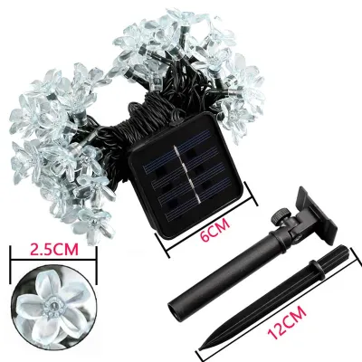 20/30/50 LED Solar Garden Flower String Lights for Outdoor Christmas Decoration