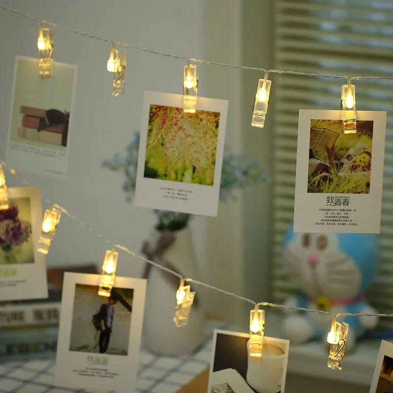 10/20 LED Solar Photo Clip String Lights for Home Decoration
