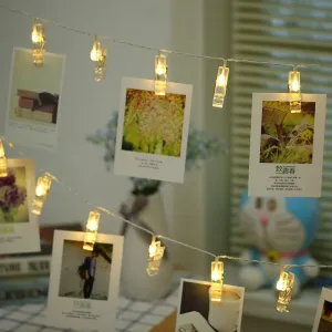 10/20 LED Solar Photo Clip String Lights for Home Decoration