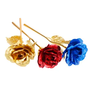 Gold Foil Rose Flower Bouquet Holiday Gift Home Decoration