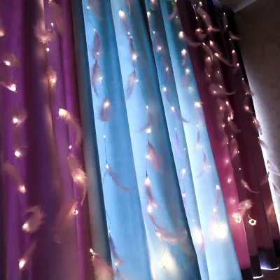 3x3M 300 LED USB Feather Curtain Light with Remote Control for Wedding Living Room Decoration