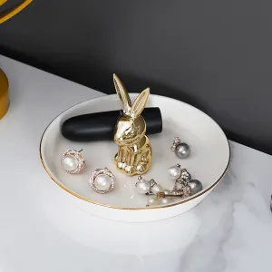 Nordic Cute Animal Ceramic Jewelry Display Plate