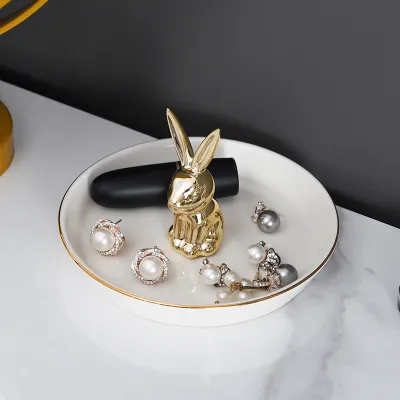 Nordic Cute Animal Ceramic Jewelry Display Plate