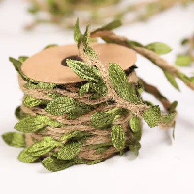 5m Simulation Green Leaves Weaving Hemp Rope DIY Christmas Ornament