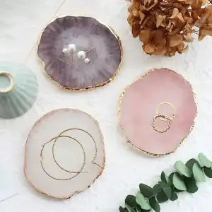Versatile Resin Jewelry Storage Display and Nail Palette Plate