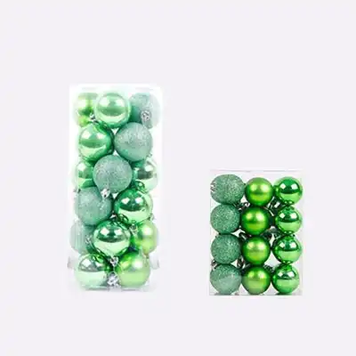 24pcs Colorful Christmas Tree Ornaments Hanging Balls Plastic 3CM Bright Pink