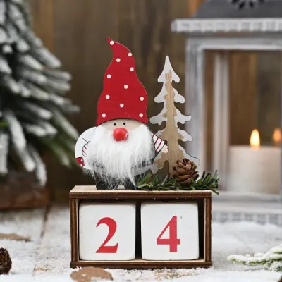 Christmas Wooden Calendar Countdown Desktop Decoration Furnishing