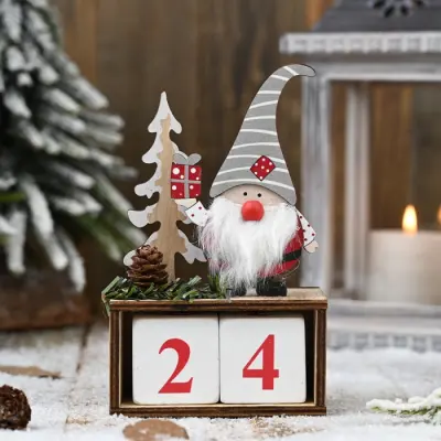 Christmas Wooden Calendar Countdown Desktop Decoration Furnishing