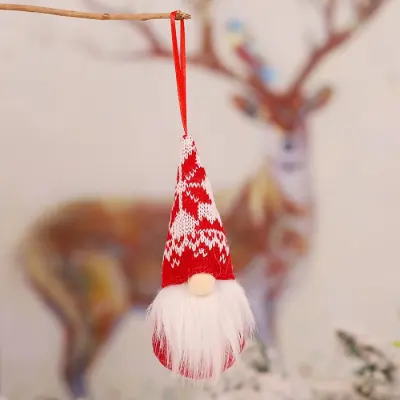 Long Hat Faceless Doll Shape Christmas Tree Pendant Party Decoration