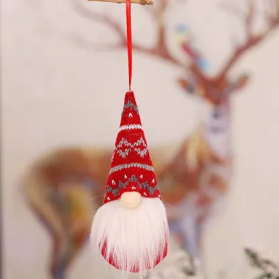 Long Hat Faceless Doll Shape Christmas Tree Pendant Party Decoration