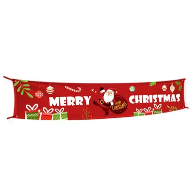 Home Outdoor Christmas Banner Decorations Non-woven Red Plaid