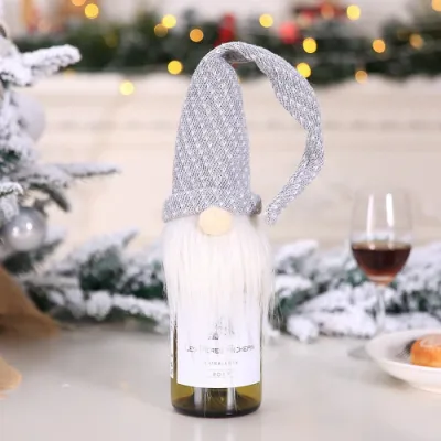 Christmas Faceless Doll Wine Bottle Protective Cover Tableware