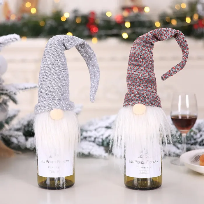 Christmas Faceless Doll Wine Bottle Protective Cover Tableware