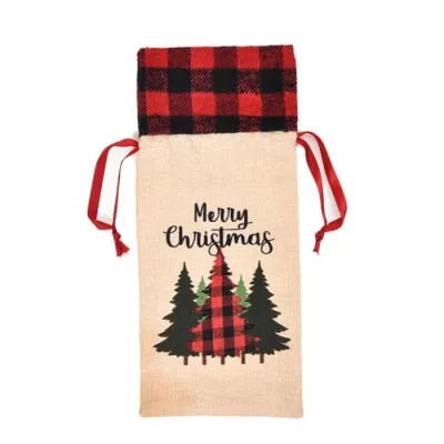 Christmas Style Grid Wine Bottle Cover Tableware Azabu Lattice Cloth