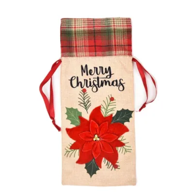 Christmas Style Grid Wine Bottle Cover Tableware Azabu Lattice Cloth