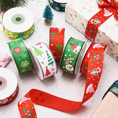 2.5cm DIY Christmas Decoration Gift Wrap Ribbon