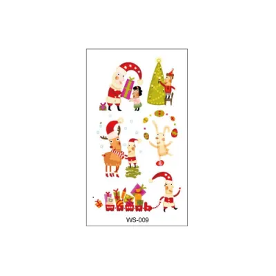 Cute Christmas Party Cartoon Tattoo Sticker Ornaments 105*60mm