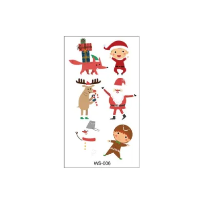 Cute Christmas Party Cartoon Tattoo Sticker Ornaments 105*60mm