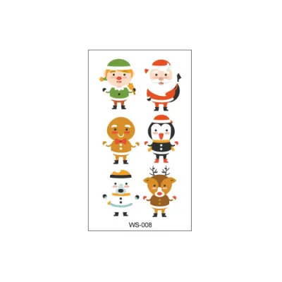 Cute Christmas Party Cartoon Tattoo Sticker Ornaments 105*60mm