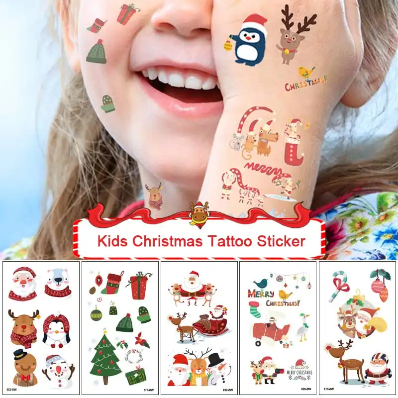 Cute Christmas Party Cartoon Tattoo Sticker Ornaments 105*60mm