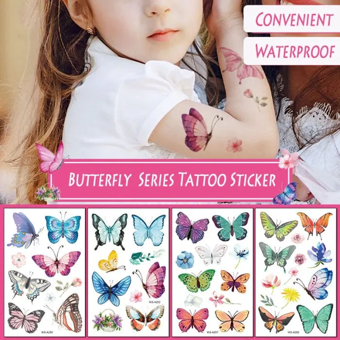 Kids Cute Cartoon Waterproof Temporary Tattoo Sticker Set - Assorted Patterns 120x76mm