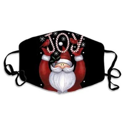 Christmas Cartoon Pattern Face Mask Unisex Blended Hanging Ear