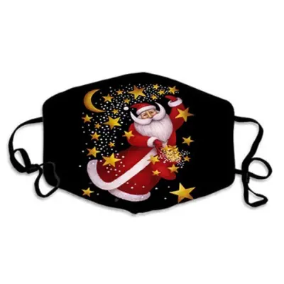 Christmas Cartoon Pattern Face Mask Unisex Blended Hanging Ear