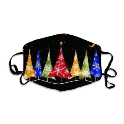 Christmas Cartoon Pattern Face Mask Unisex Blended Hanging Ear