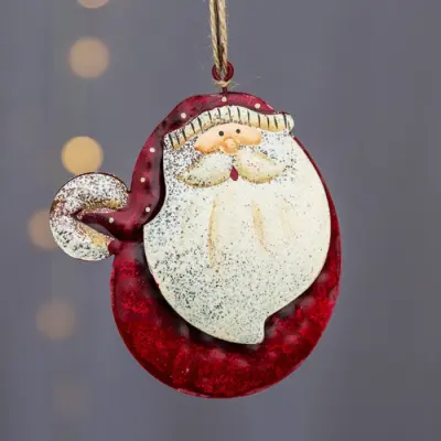 Wrought Iron Snowman Shape Christmas Tree Pendant Decorations