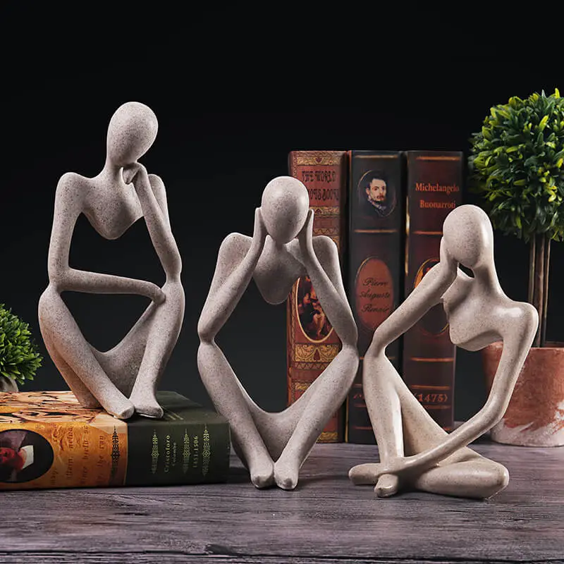 European Abstract Thinker Resin Statue Home Decoration Ornament