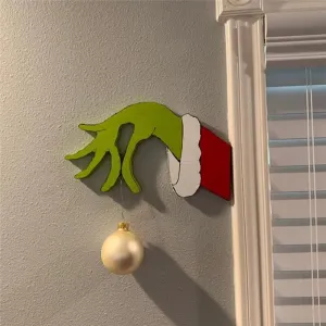 Christmas Wooden Grinch Door Hanging Decoration with Hanging Hole