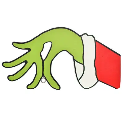 Christmas Wooden Grinch Door Hanging Decoration with Hanging Hole