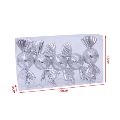 5pcs/Box Candy Shape Christmas Party Decoration in Gold Silver Red