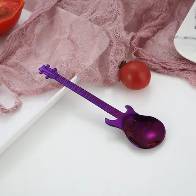 Stainless Steel Creative Guitar Shaped Coffee Spoon for Child