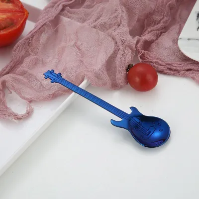Stainless Steel Creative Guitar Shaped Coffee Spoon for Child