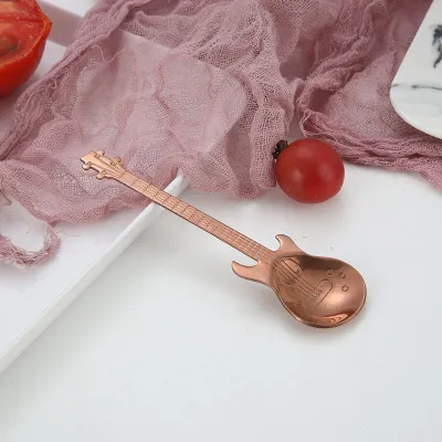 Stainless Steel Creative Guitar Shaped Coffee Spoon for Child