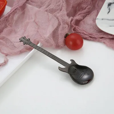 Stainless Steel Creative Guitar Shaped Coffee Spoon for Child