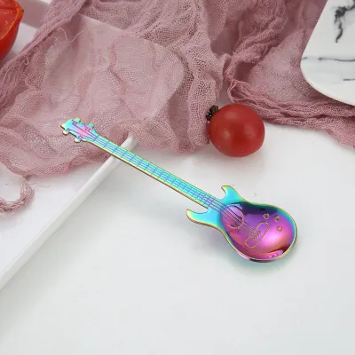 Stainless Steel Creative Guitar Shaped Coffee Spoon for Child
