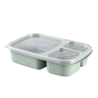Chinese Style Solid Color Wheat Square Lunch Box 800-1000ml